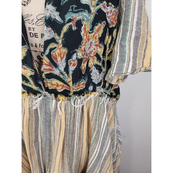 Free People Babydoll Under The Sun Mini Dress Tunic Top Boho Floral Sz Medium - Picture 4 of 15